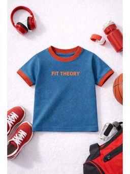 The Fit Theory - Unisex Kids Short Sleeves T-Shirt-India 18 - Blue