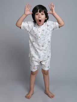 Little Clothings - Cotton Animal Print Night Suit