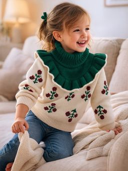 Little Surprise Box - Green Floral Christmas Sweater