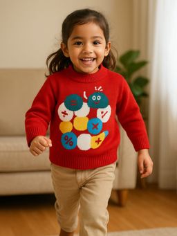 Little Surprise Box - Red Maths Fun Kids Sweater