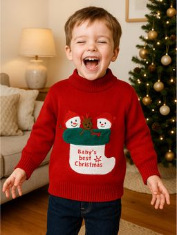 Little Surprise Box - Red Snowman Knitted Sweater