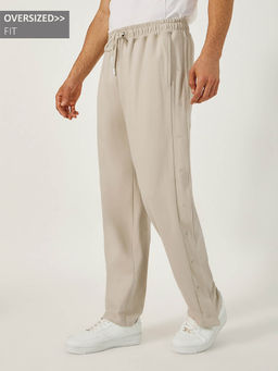 Styli - Beige Solid Relaxed Fit Track Pant