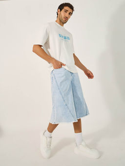 Styli - Blue Solid Relaxed Fit Shorts