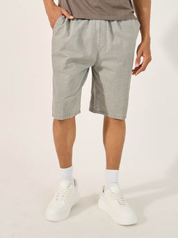 Styli - Grey Solid Relaxed Fit Shorts