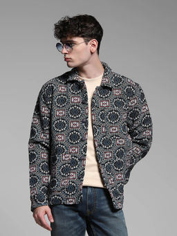Jack & Jones - Black Printed Oversized Fit Shirt