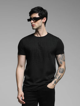 Jack & Jones - Black Printed Slim Fit T-Shirt