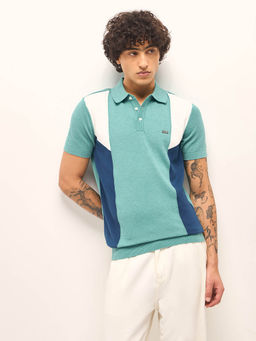 The Bear House - Multi-Color Colorblock Slim Fit Polo T-Shirt