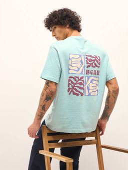 The Bear House - Green Printed Oversized Fit T-Shirt