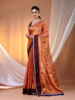 CHARUKRITI - Multi Color Shimmer Tissue Gota Patti Border Saree with Unstitched Blouse