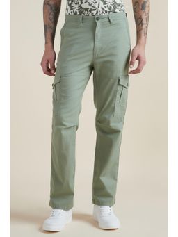 Allen Solly - Men Green Solid Cargo Trousers
