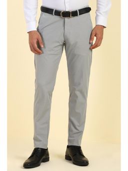 Allen Solly - Men Grey Solid Formal Trousers