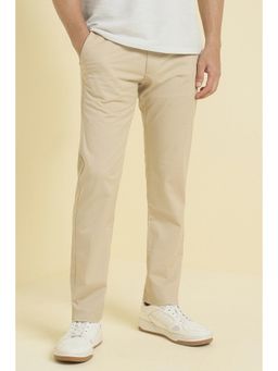 Allen Solly - Men Beige Textured Casual Trousers