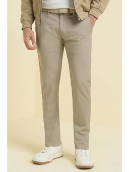 Allen Solly - Men Beige Textured Casual Trousers
