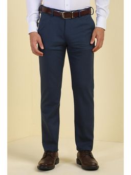 Allen Solly - Men Navy Textured Formal Trousers