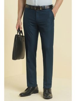 Allen Solly - Men Blue Textured Formal Trousers