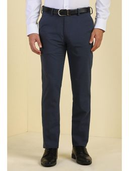Allen Solly - Men Navy Textured Formal Trousers