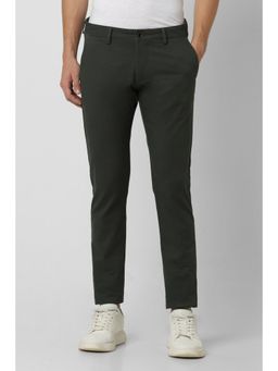 Peter England - Men Olive Solid Chino Casual Trousers