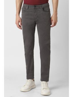 Peter England - Men Grey Solid Trousers