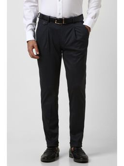 Van Heusen - Men Black Textured Trousers