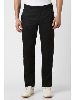 Van Heusen - Men Black Solid Trousers
