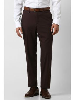 Van Heusen - Men Brown Textured Trousers