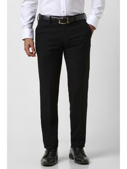 Van Heusen - Men Black Solid Trousers