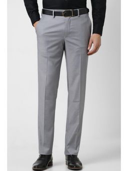 Van Heusen - Men Grey Textured Trousers