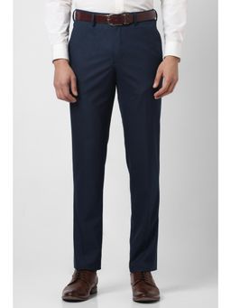 Van Heusen - Men Navy Textured Trousers