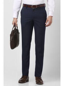 Van Heusen - Men Navy Solid Trousers