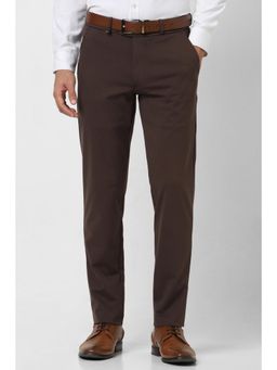 Van Heusen - Men Brown Solid Super Slim Fit Trousers