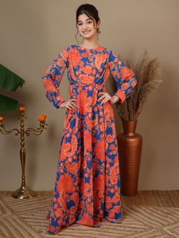 INDDUS - Orange Paisley Maxi Dress