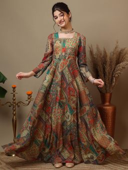 INDDUS - Multi-Color Printed Maxi Dress