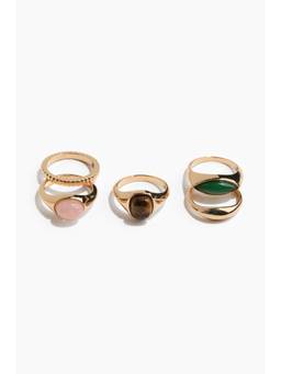 H&M - Women Gold 5-Pack Rings