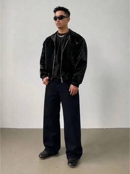 Off Duty India - Off Duty Pure Black Baggy Fit Rigid Jeans