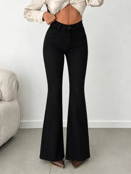 Off Duty India - Black Ultra High Rise Flare Jeans