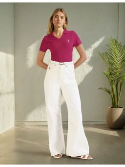 U.S. POLO ASSN. - Ribbed Collar Textured Polo T-Shirt