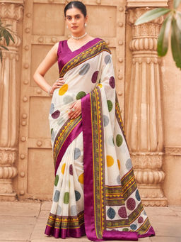 Sitanjali - Purple Georgette Printed Fancy Saree