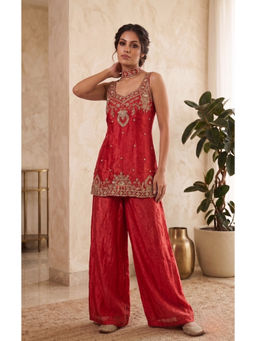 TWINS LADY - Women Orange Ethnic Kurta With Palazzo & Dupatta