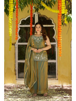TWINS LADY - Women Green Ethnic Kurta With Palazzo & Dupatta
