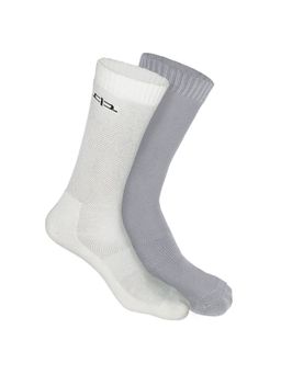 Heelium - Bamboo Crew Socks for Men - 2 Pairs - Grey - White - Odour Free - Anti Blister