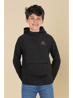 Allen Solly - Boys Black Solid Regular Fit Jacket