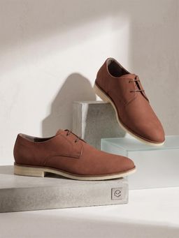 Rockport - Men Norman Dress Nubuck Leather Casual Dark Brown Derbies