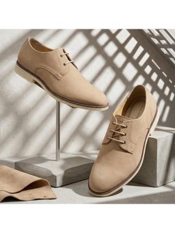 Rockport - Men Norman Dress Nubuck Leather Casual Beige Derbies