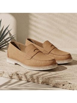 Rockport - Men Stepedge Nubuck Leather Casual Tan Loafers