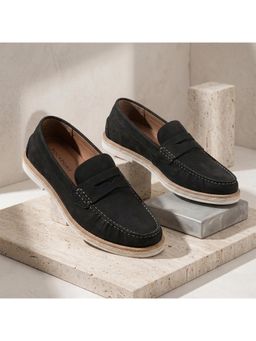 Rockport - Men Stepedge Nubuck Leather Casual Navy Blue Loafers