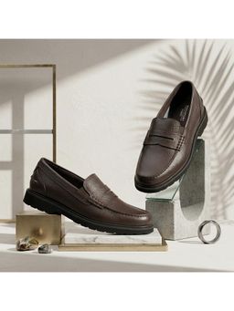 Rockport - Bedford Penny Loafers and Slip-Ons Leather Shoe Brown Tumbled