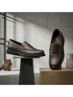 Rockport - Bedford Penny Loafers and Slip-Ons Leather Shoe Black Tumbled