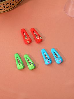 Estele - Multicolor Metal Simple Hair Tik-tak Clips for Women or Girl Pack of 6