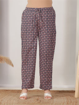 ARAMYA - Women Blue Soft Cotton Ajrakh Pant