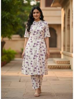 GOPIPREM - White Pure Cotton Co-Ord Set